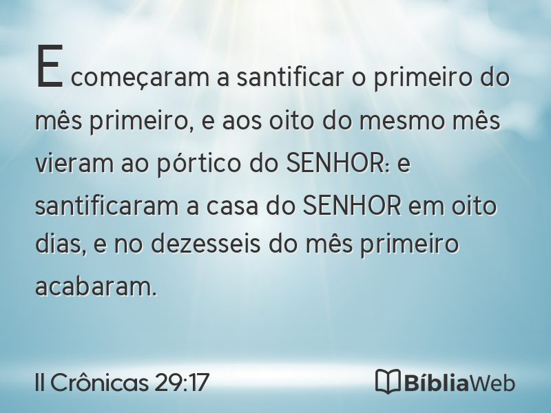 II Crônicas 29:17 em imagem para compartilhar