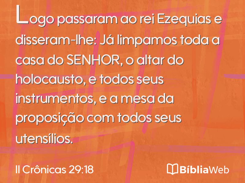 II Crônicas 29:18 em imagem para compartilhar