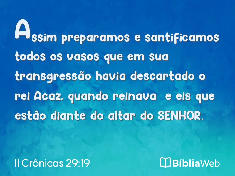 II Crônicas 29:19 em imagem para compartilhar