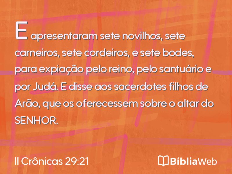II Crônicas 29:21 em imagem para compartilhar
