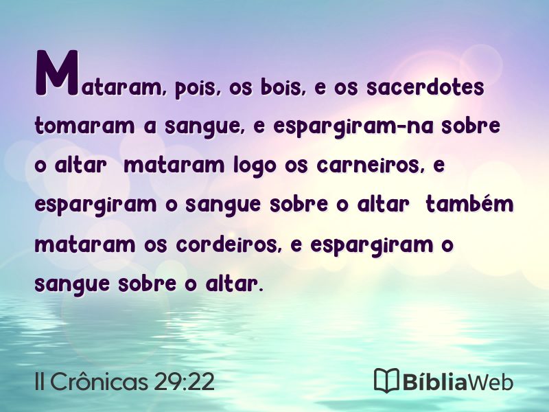 II Crônicas 29:22 em imagem para compartilhar