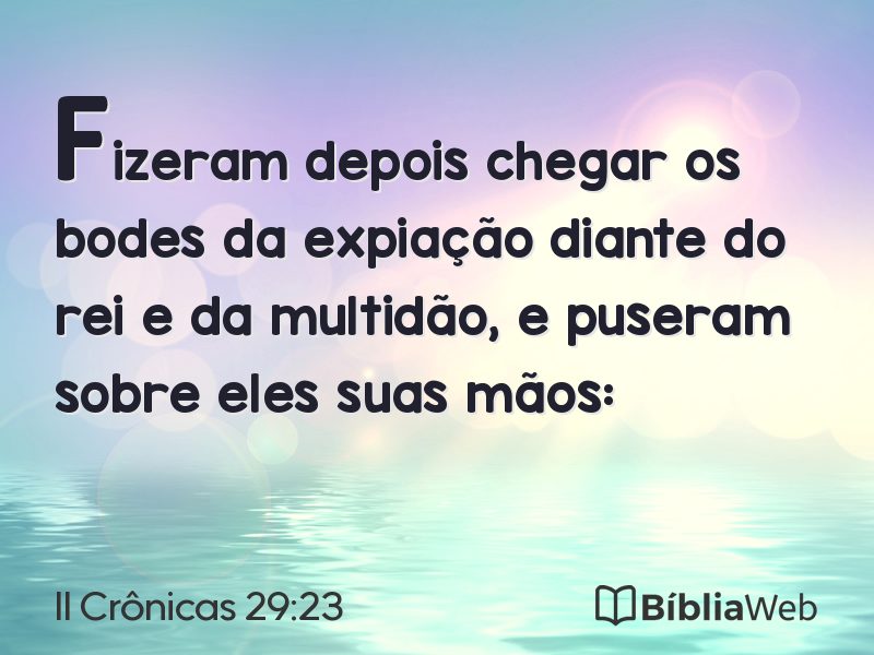II Crônicas 29:23 em imagem para compartilhar