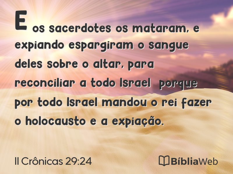 II Crônicas 29:24 em imagem para compartilhar