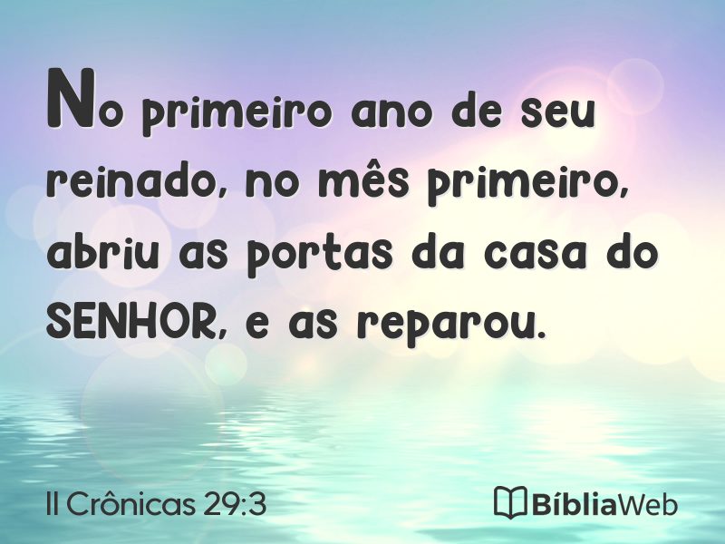 II Crônicas 29:3 em imagem para compartilhar