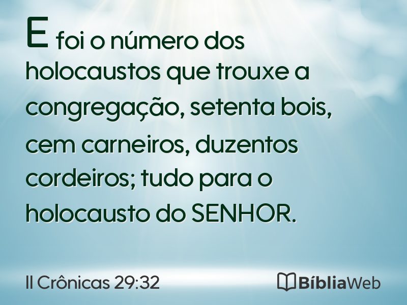 II Crônicas 29:32 em imagem para compartilhar