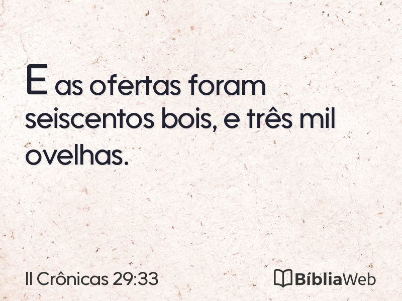 II Crônicas 29:33 em imagem para compartilhar