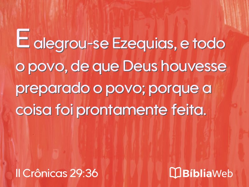 II Crônicas 29:36 em imagem para compartilhar