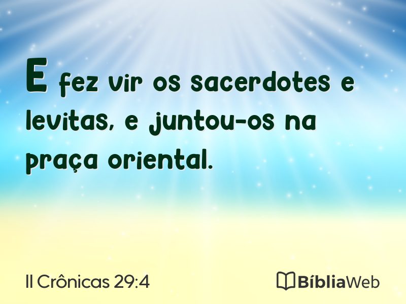 II Crônicas 29:4 em imagem para compartilhar