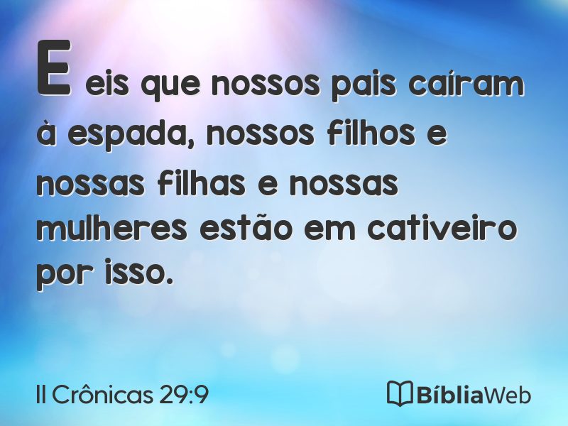 II Crônicas 29:9 em imagem para compartilhar
