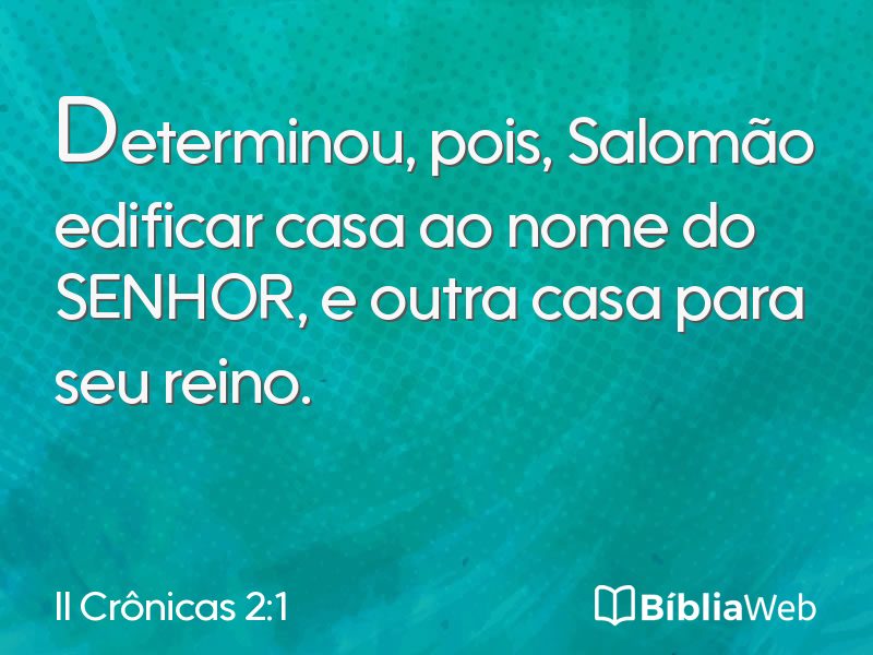 II Crônicas 2:1 em imagem para compartilhar
