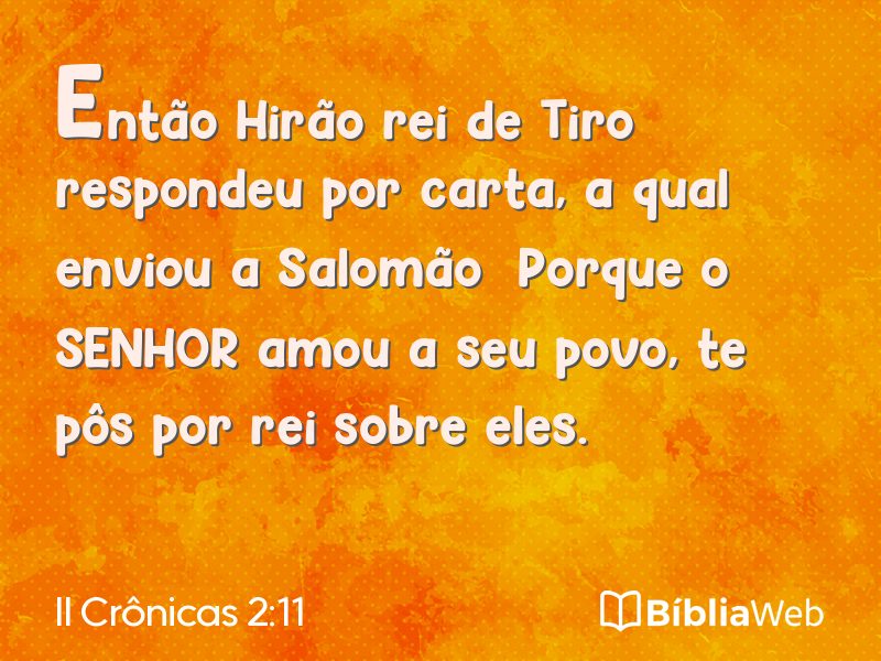 II Crônicas 2:11 em imagem para compartilhar