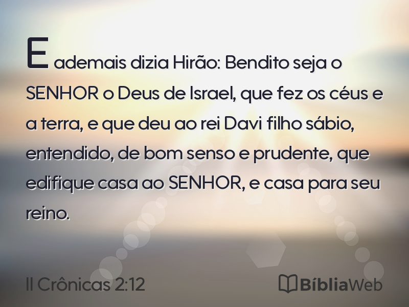 II Crônicas 2:12 em imagem para compartilhar