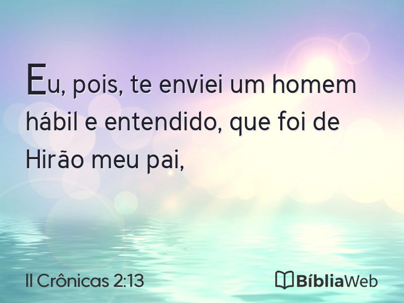 II Crônicas 2:13 em imagem para compartilhar