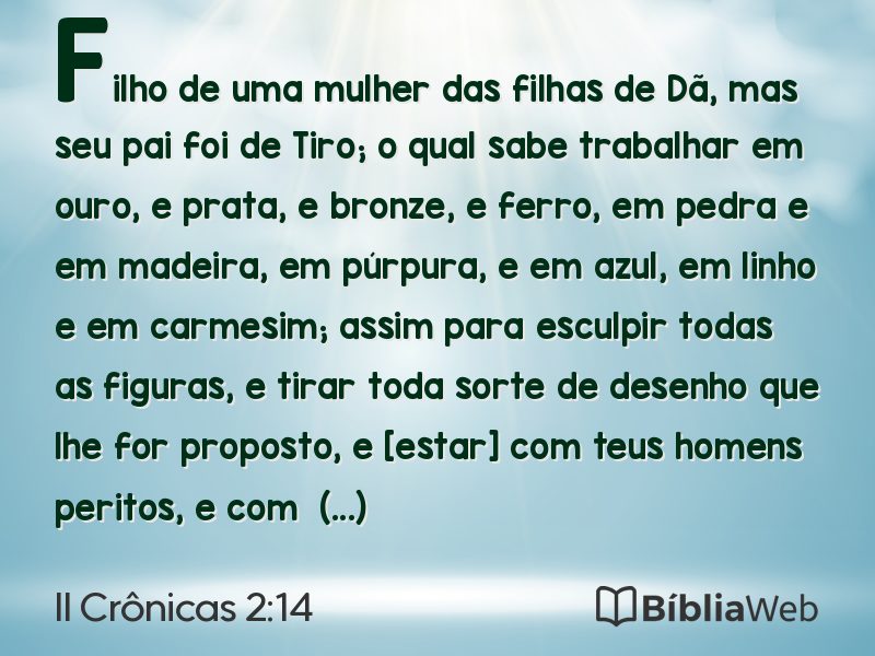 II Crônicas 2:14 em imagem para compartilhar