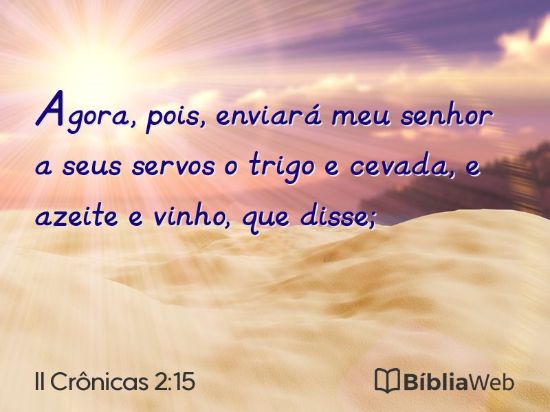 II Crônicas 2:15 em imagem para compartilhar