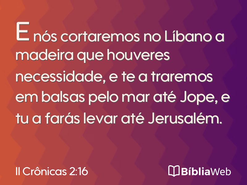 II Crônicas 2:16 em imagem para compartilhar