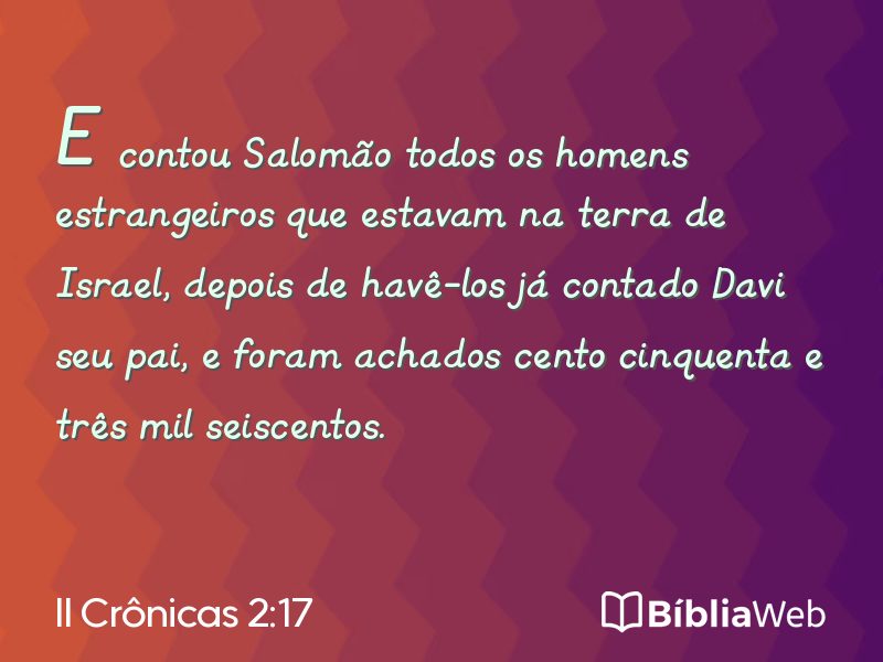 II Crônicas 2:17 em imagem para compartilhar