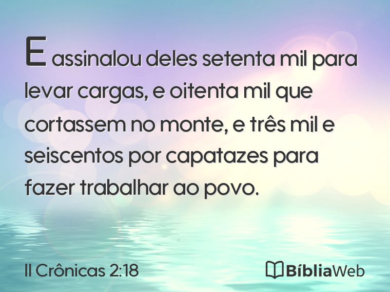 II Crônicas 2:18 em imagem para compartilhar