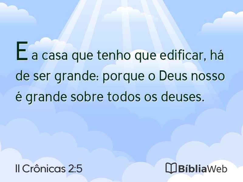 II Crônicas 2:5 em imagem para compartilhar