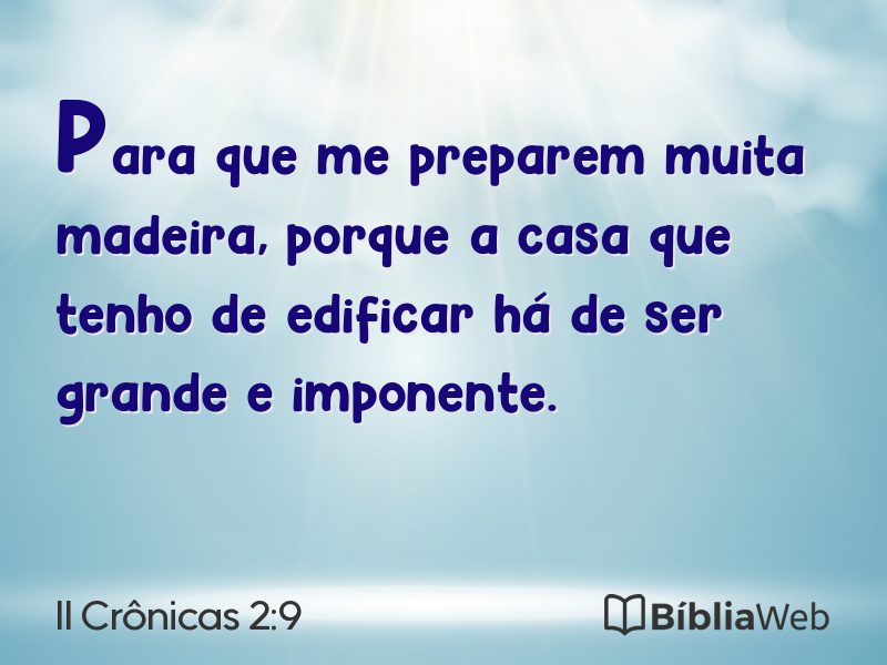 II Crônicas 2:9 em imagem para compartilhar