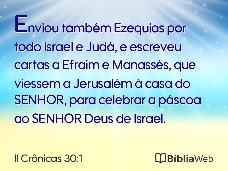 II Crônicas 30:1 em imagem para compartilhar