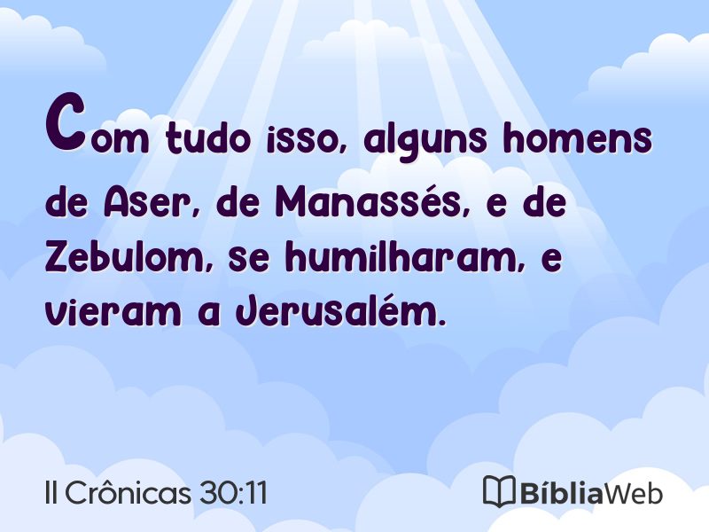 II Crônicas 30:11 em imagem para compartilhar