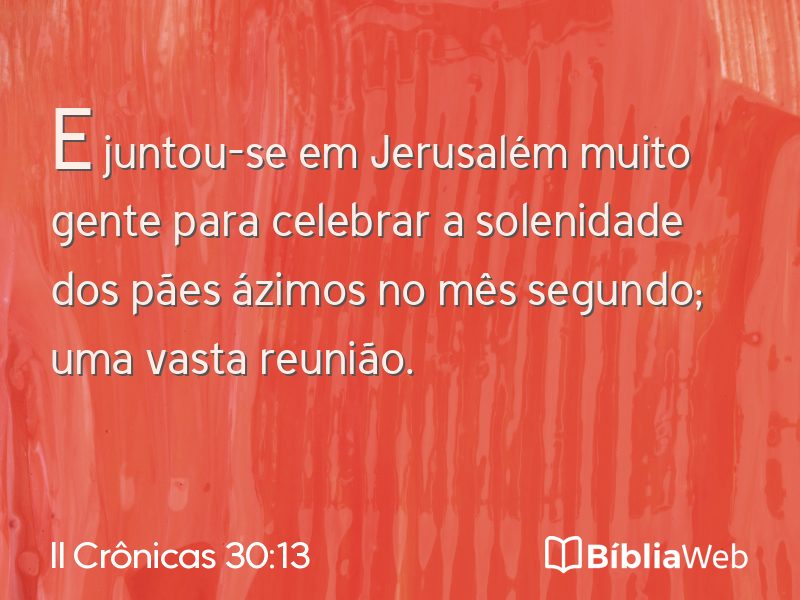 II Crônicas 30:13 em imagem para compartilhar
