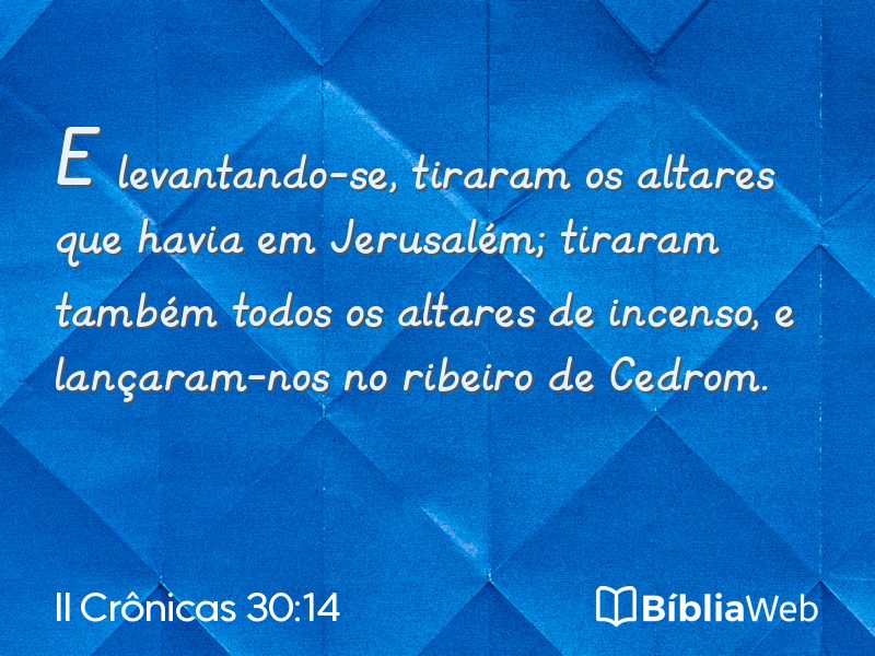 II Crônicas 30:14 em imagem para compartilhar