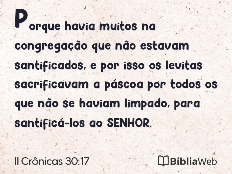 II Crônicas 30:17 em imagem para compartilhar
