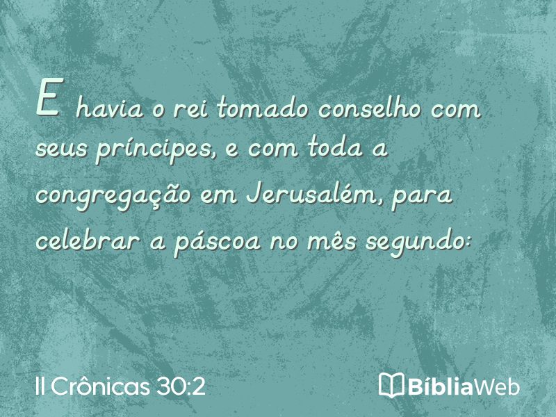 II Crônicas 30:2 em imagem para compartilhar