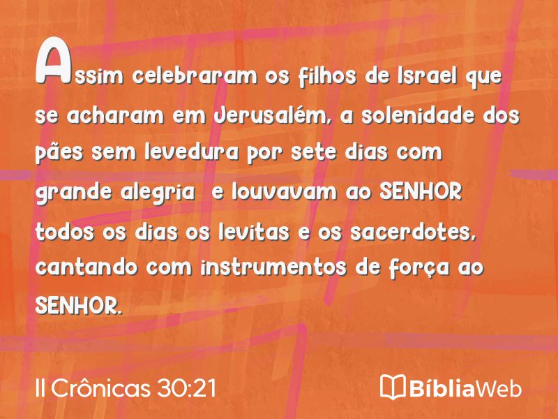 II Crônicas 30:21 em imagem para compartilhar