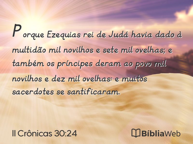 II Crônicas 30:24 em imagem para compartilhar