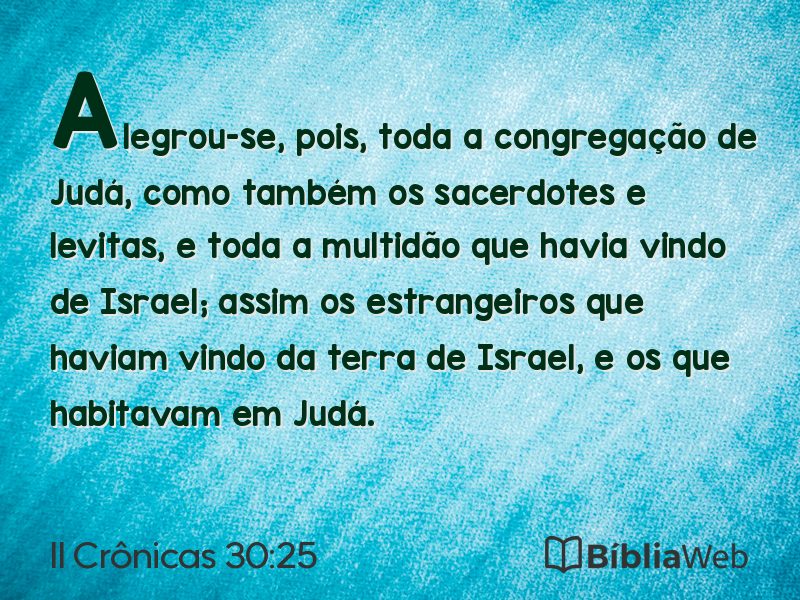 II Crônicas 30:25 em imagem para compartilhar