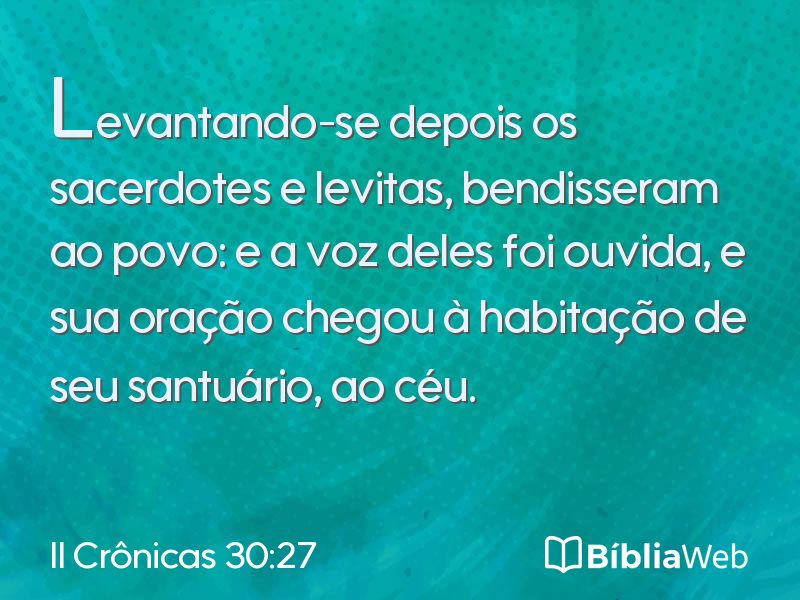 II Crônicas 30:27 em imagem para compartilhar