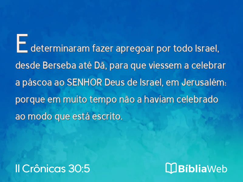 II Crônicas 30:5 em imagem para compartilhar