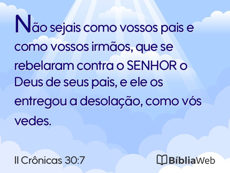 II Crônicas 30:7 em imagem para compartilhar