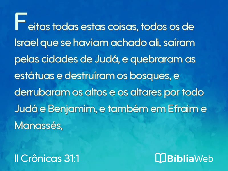 II Crônicas 31:1 em imagem para compartilhar