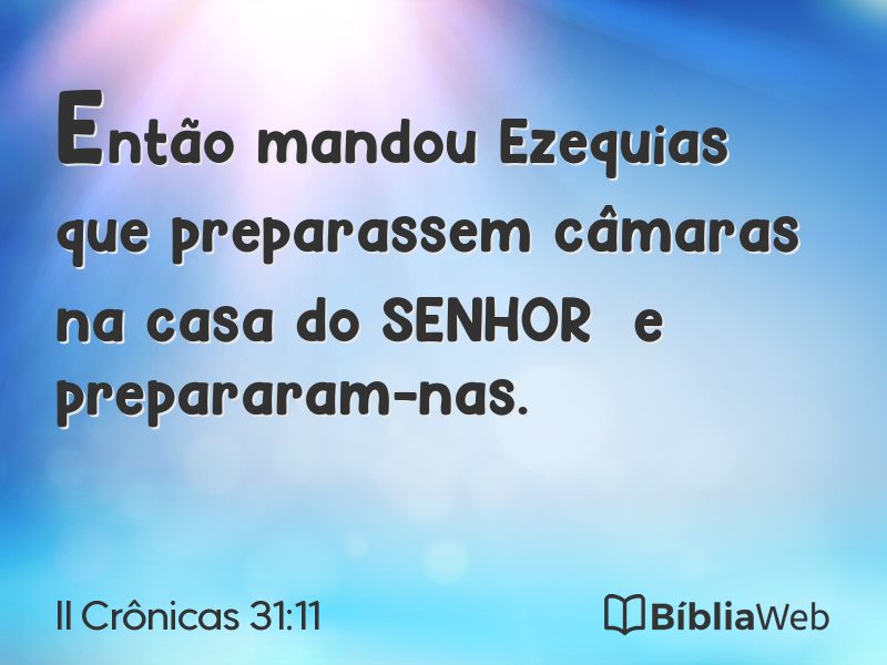 II Crônicas 31:11 em imagem para compartilhar