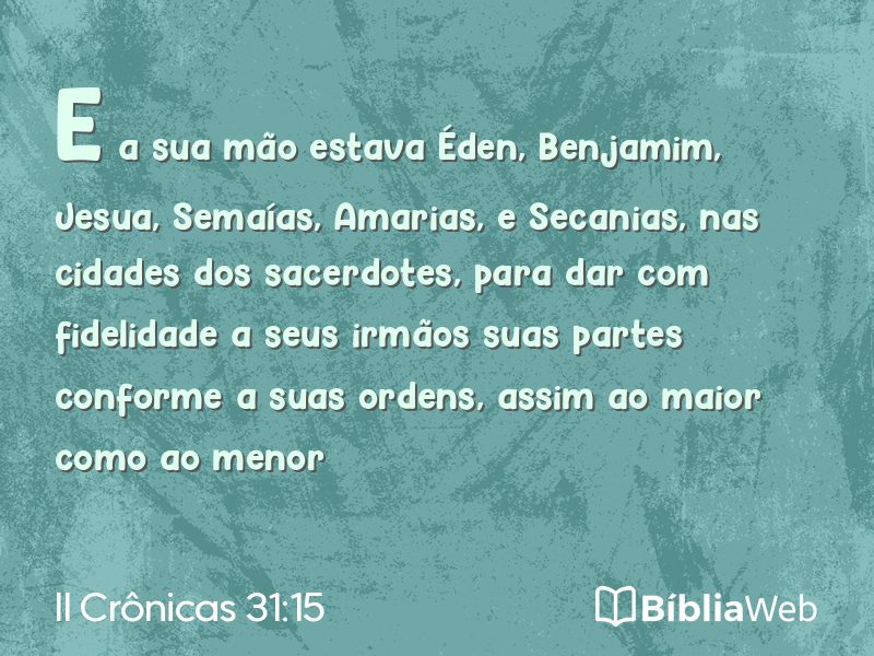 II Crônicas 31:15 em imagem para compartilhar