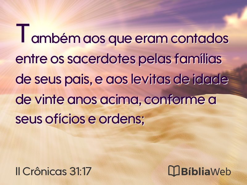 II Crônicas 31:17 em imagem para compartilhar