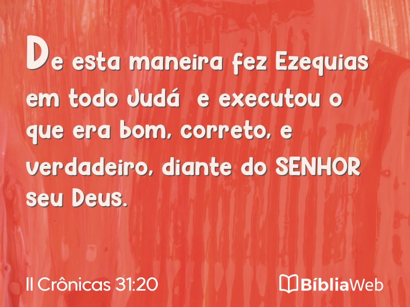 II Crônicas 31:20 em imagem para compartilhar