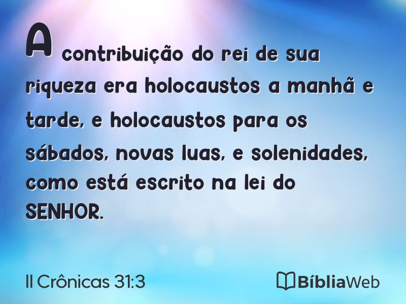 II Crônicas 31:3 em imagem para compartilhar