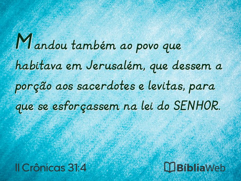 II Crônicas 31:4 em imagem para compartilhar