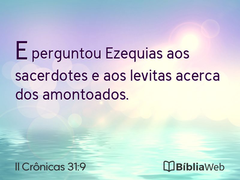 II Crônicas 31:9 em imagem para compartilhar