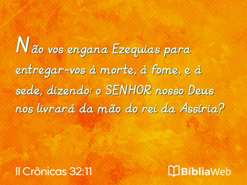 II Crônicas 32:11 em imagem para compartilhar