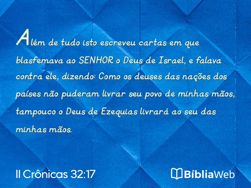 II Crônicas 32:17 em imagem para compartilhar
