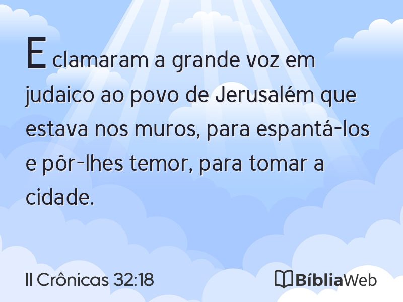 II Crônicas 32:18 em imagem para compartilhar