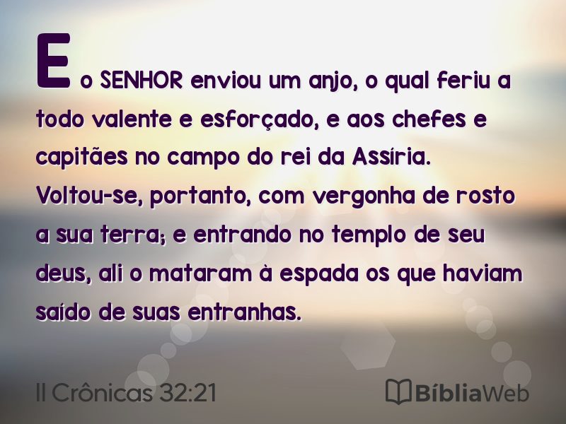 II Crônicas 32:21 em imagem para compartilhar