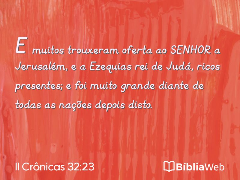 II Crônicas 32:23 em imagem para compartilhar