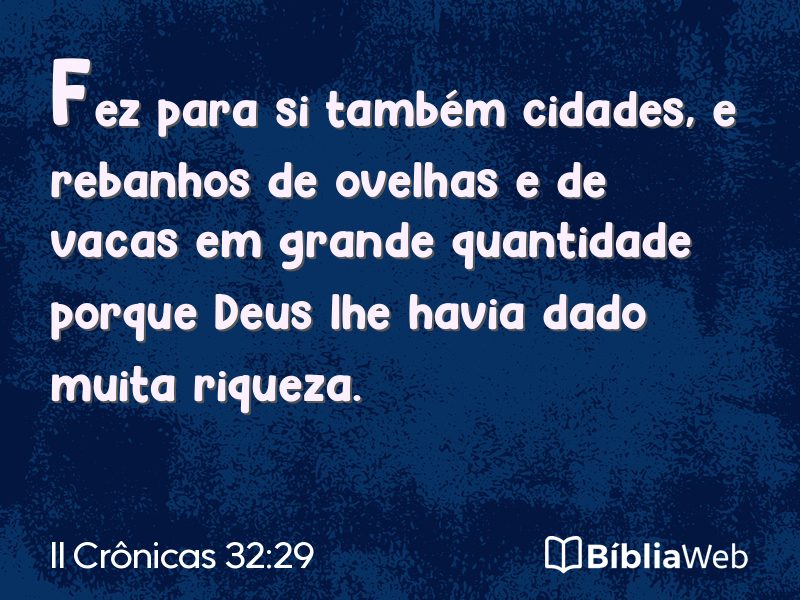 II Crônicas 32:29 em imagem para compartilhar